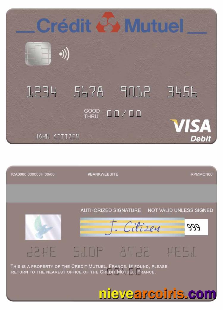 France Credit Mutuel visa debit card
